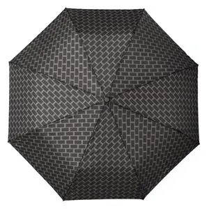 Umbrelă de ploaie pliabilă, neagră taupe, cu model liniar, 24,5 cm