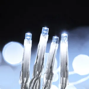 Instalație Lumini LED Crăciun 300 LED Alb Rece Cablu Transparent