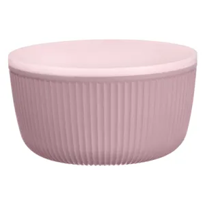 Bol cu Dungi Reliefate, 520 ml, Roz/Nude