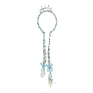 Coronita Par Tiara Margele Albe Strass Codite Ciel 30cm