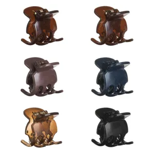 Set de 6 clame de păr lucioase, 3.5 cm, multicolore