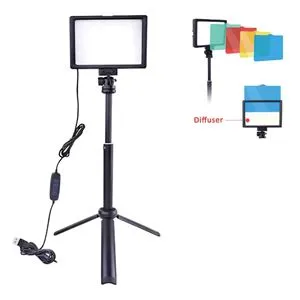 Proiector LED USB cu Trepied si 4 Filtre Colorate, 19x2x13 cm