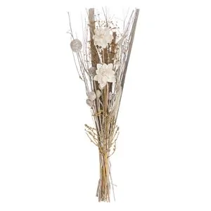 Buchet Decorativ cu Flori Uscate Bej Albe 90cm