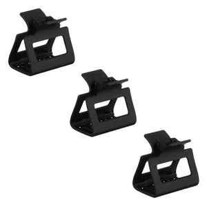 Set 3 Clame de Păr Matte, Negre, 6 cm