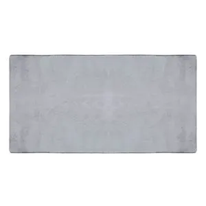 Covor decorativ catifelat gri, 150x100 cm, cu bază antiderapantă