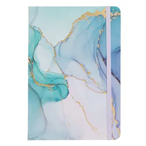 Carnet Notițe A5, Copertă Dură, Design Marble Multicolor cu Detalii Aurii