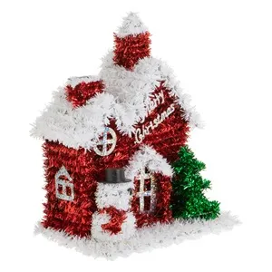 Casa 3D Magică de Crăciun cu Beteală și Om de Zăpada
