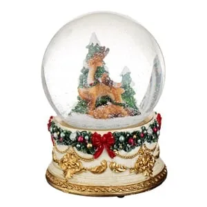 Glob Decorativ Vintage de Crăciun cu Zapadă Ren