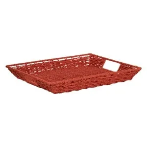 Tava Decorativă Impletită Roșie pentru Bauturi de Crăciun