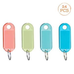 Etichete suspendabile duble colorate cu inel, 4.9x2 cm, set 24 buc