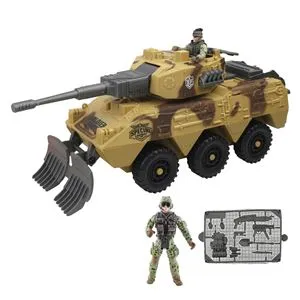Set de Luptă cu Tanc Militar și Soldat, Accesorii, Plastic, Camuflaj