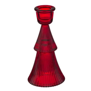 Sfesnic din sticlă roșie Model Brad pentru decorațiuni festive