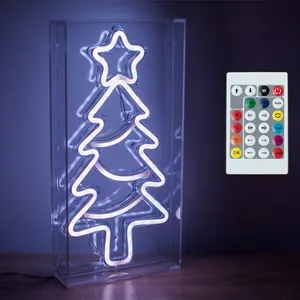Brad de Craciun cu LED Neon și Telecomandă Multicolor - Decorație Lumină