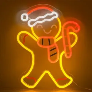Figurina Om de Turta Dulce cu LED Neon Decorativ pentru Crăciun