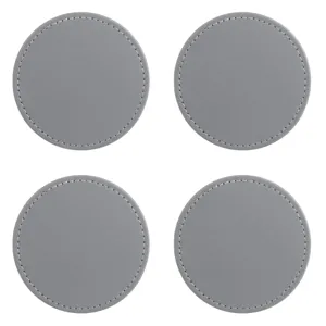 Set Suporturi pentru Pahare, 4 buc, Gri, PVC, Ø10 cm, Rotunde
