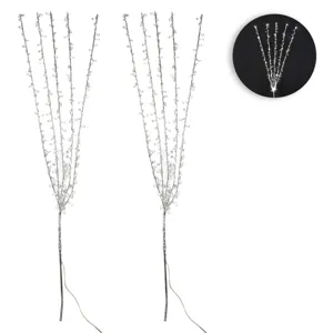Ramuri Decorative Argintii cu Cristale și Becuri LED pentru Decorațiuni Interioa