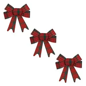 Set fundite decorative de Craciun roșu verde în carouri pentru decoruri