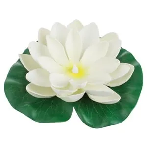 Flori Artificiale Nufar Alb cu Lumina LED, Flotante