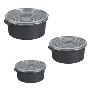 Set Caserole Rotunde cu Capac pentru Depozitare Alimente