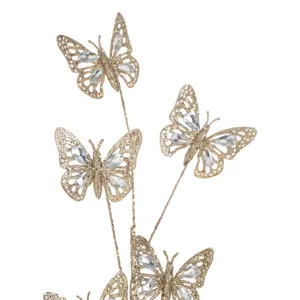 Ramură decorativă cu fluturi aurii, înălțime 79 cm