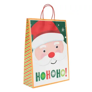 Sac Cadou Moș Crăciun cu Ochi 3D Multicolor