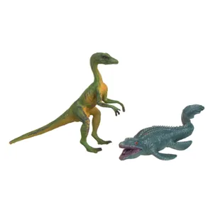 Figurine Dinozauri Compsognathus si Dinozaur de Apa, 2 buc, 14 cm, Verde