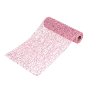 Tesatură Decorativă Crăciun Roz Perforată 5m x 24cm