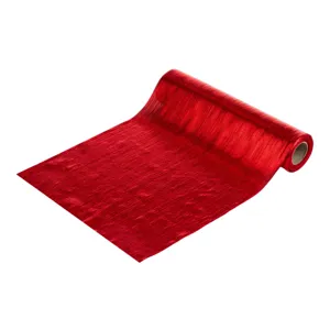Tesatură Decorativă de Crăciun Roșie Strălucitoare 4M