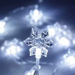 Set de Lumini LED Fulgi Alb Rece pentru Decorațiuni de Crăciun