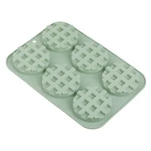 Forma de copt din silicon pentru clatite, 6 spatii, 18x25 cm, verde