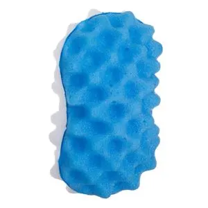 Burete de baie din spumă cu model celular, albastru și alb, 17 cm