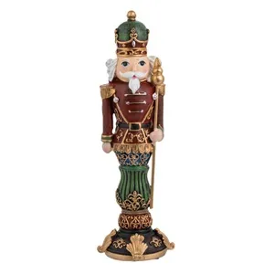 Figură Decorativă de Crăciun: Soldat Vintage în Uniformă Rosie