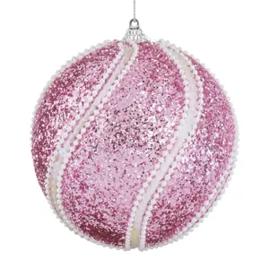 Glob Crăciun Individual Roz Paietat Diametru 15 cm