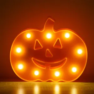 Dovleac Decorativ cu LED, Portocaliu, Halloween, 24.5x3x21 cm