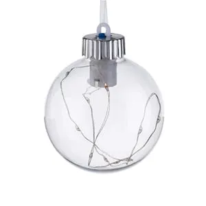 Glob Transparent cu LED Colorat de Craciun 8cm