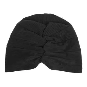 Turban de iarnă pentru femei, textură ribbed, negru, unica mărime