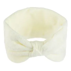 Bentita de Iarnă Ecru Tricotată cu Nod – Accesoriu de Par Elegant