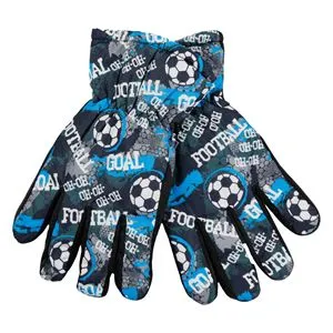 Mănuși Schi pentru Băieți – Model Fotbal Albastru și Negru