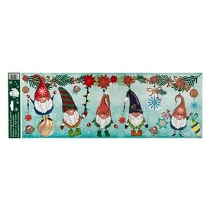 Autocolante Decorative de Craciun Gnome și Craciunite cu Glitter Irizat