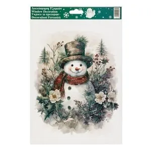 Autocolante Decorative Craciun Vintage Om de Zapada Glitter Colorat