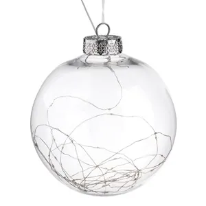 Glob Transparent de Craciun cu 40 de Becuri LED - Alb Cald