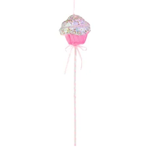 Ornament Crăciun Cupcake Spumă Roz-Glitter pentru Decorațiuni Festive