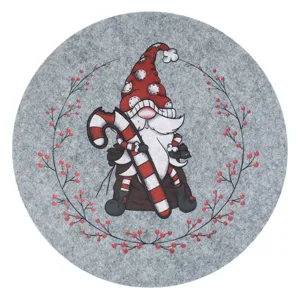 Suport farfurie decorativ Gnome de Craciun candy