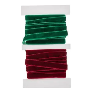 Set Panglici de Crăciun Catifelate, 2 buc, Verde și Bordo, 2m