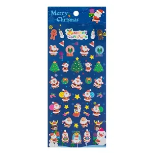 Autocolante Decorative de Craciun Brazi Mos Craciun Puffy - 46buc