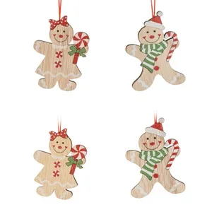 Ornamente brad de Craciun din lemn cu figurine Om de Turta Dulce