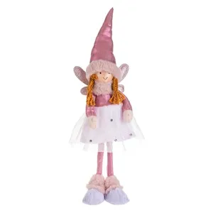 Figurina Decorativă de Crăciun Ingeras cu Rochie Roz de Tul și Aripi