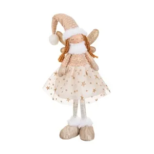 Figurina Decorativa de Craciun Ingeras cu Rochie Bej