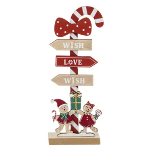 Decorațiune Crăciun Băț Acadea din Lemn în Stil Gingerbread