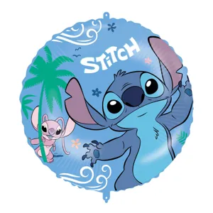Balon folie Stitch, diametru 46cm, albastru pentru petreceri